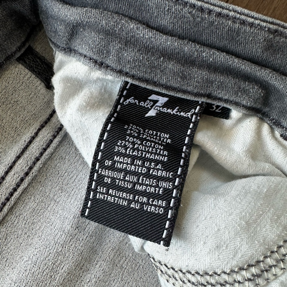 7 for All Mankind Denim Jeans Skinny High Waist Ankle Grey Womens Size 32 - Picture 8 of 12